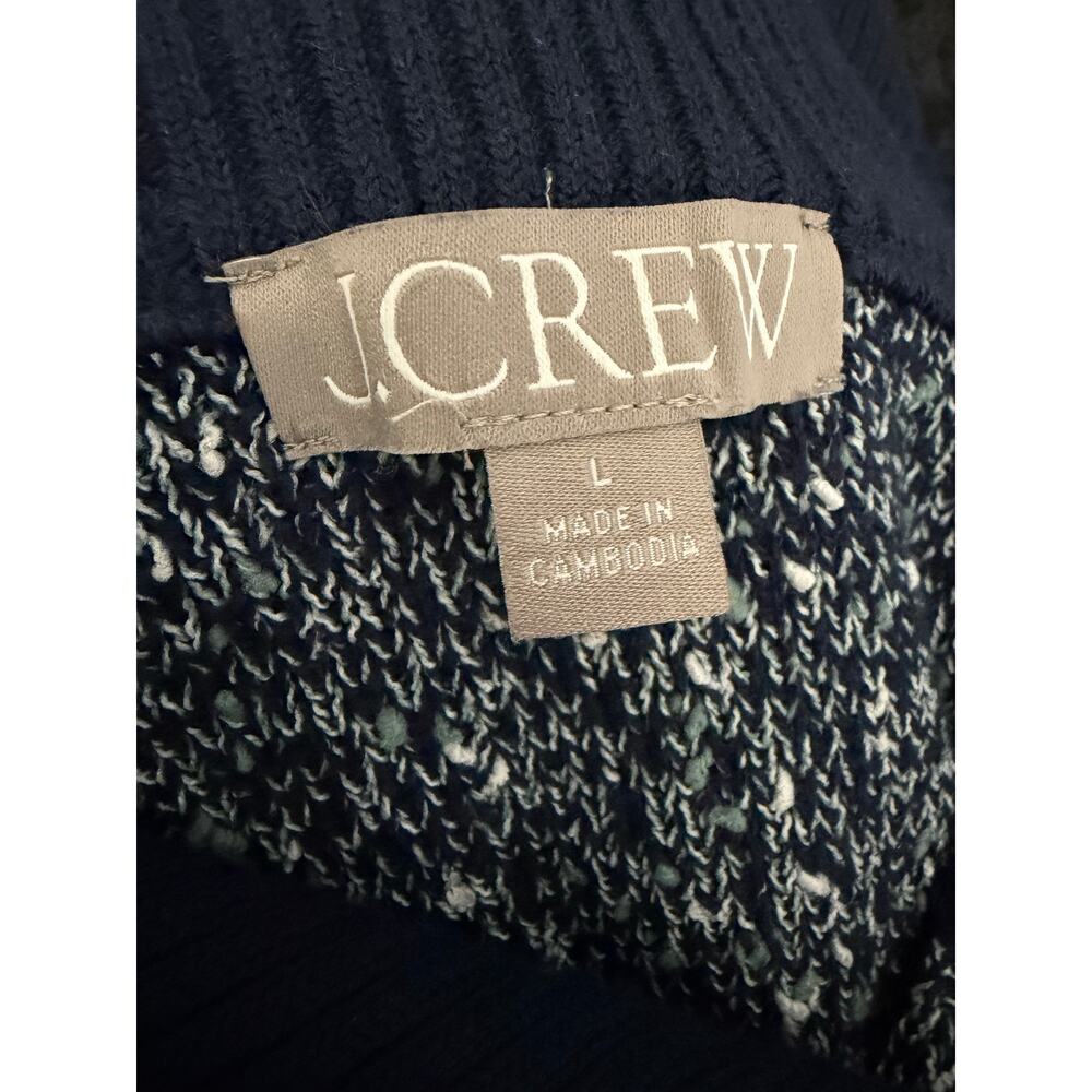 J. Crew Marled Sailor-collar Cardigan Women's L Preppy - Picture 9 of 11